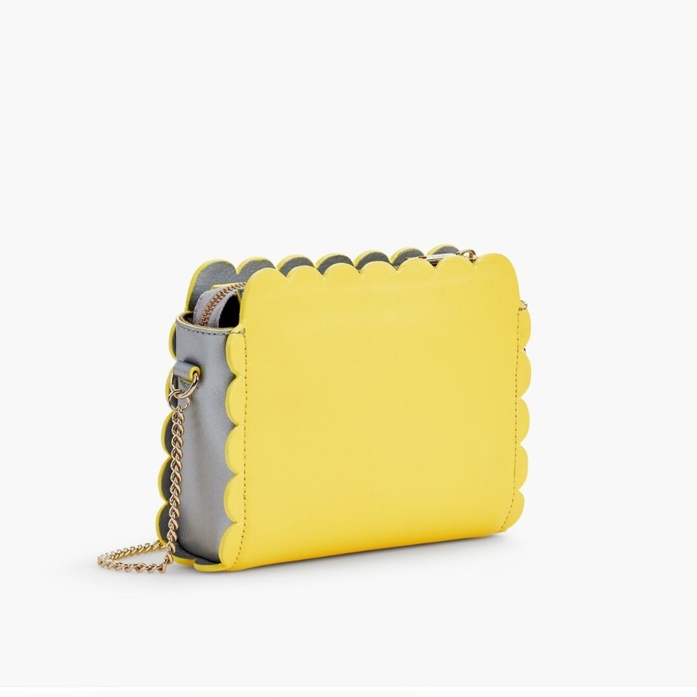 Talbots Yellow and Silver Scalloped Women's Bag